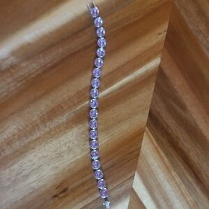 Touchstone Crystal Lavender Crystal Tennis Bracelet